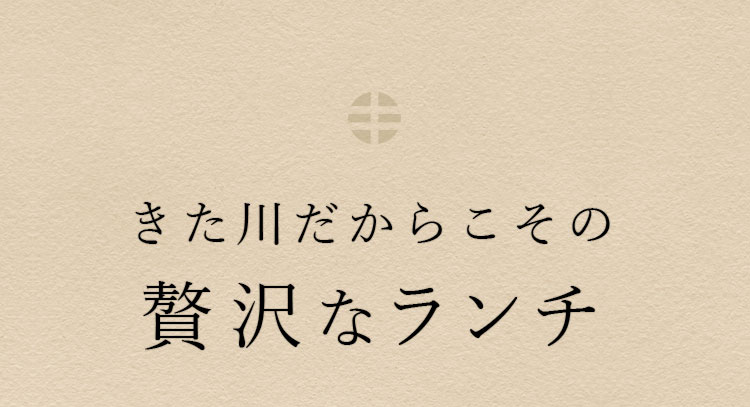 きた川だからこその贅沢なランチ